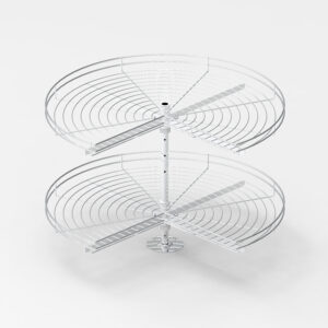 Kulmakaruselli 3/4 720 mm hopea pohjakiinnitteinen