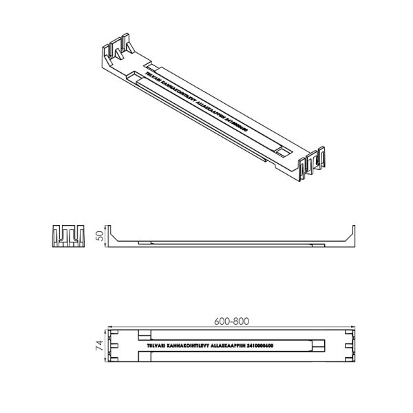 TULVARI KANNAKOINTILEVY 300-800X74MM ALLASKAAPPIIN - Image 2